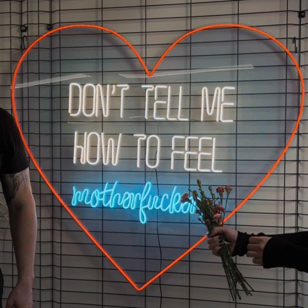 Napis LED Serce Don't Tell Me How To Feel Motherf*****