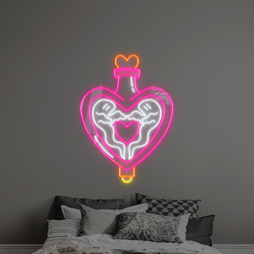 Neon LED Serce Dopóki Śmierć Nas Nie Rozłączy