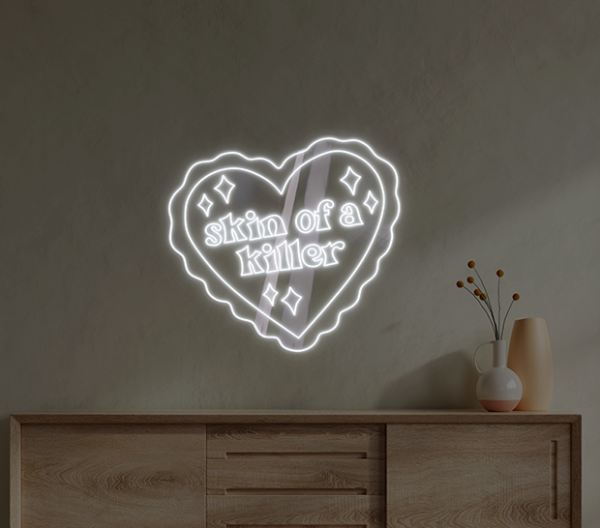 Napis LED Serce Skin Of A Killer