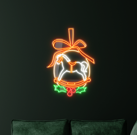 Neon LED Koń Na Biegunach