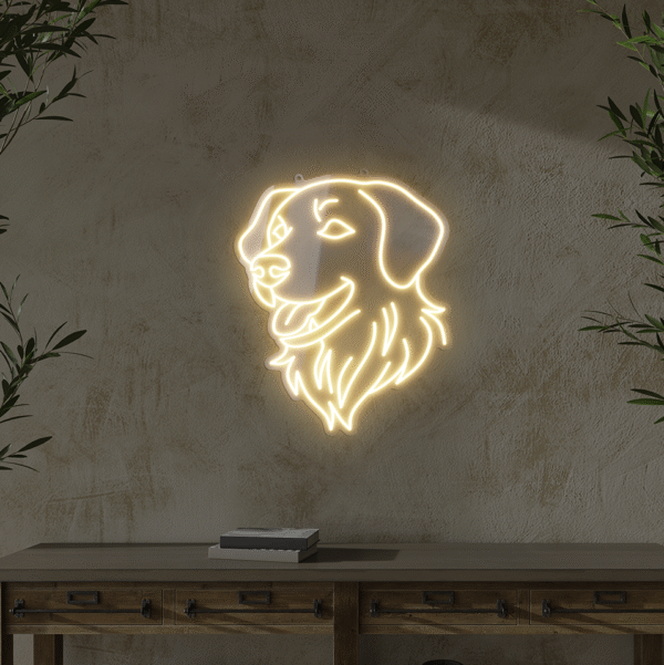 Neon LED Golden Retriever