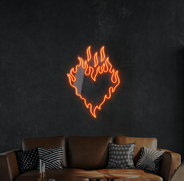 Napis LED Ogniste Serce