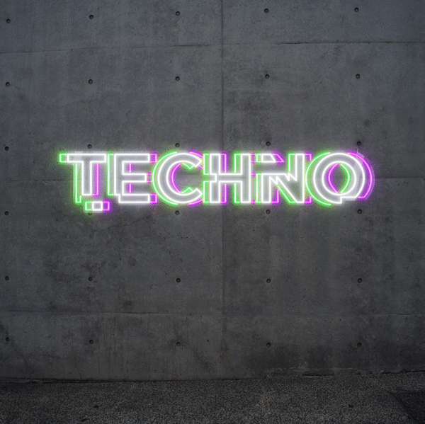 Napis LED TECHNO