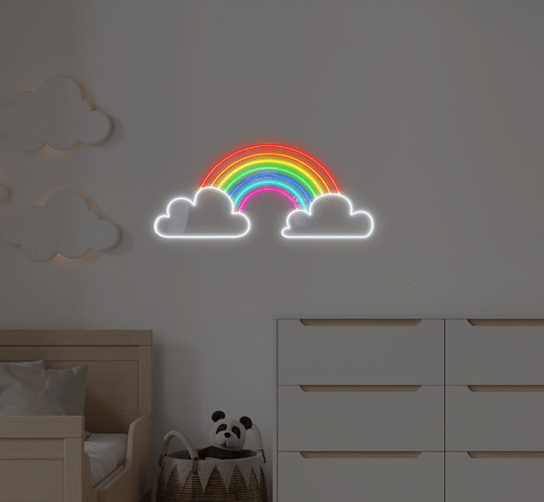 Neon LED Chmury i Tęcza