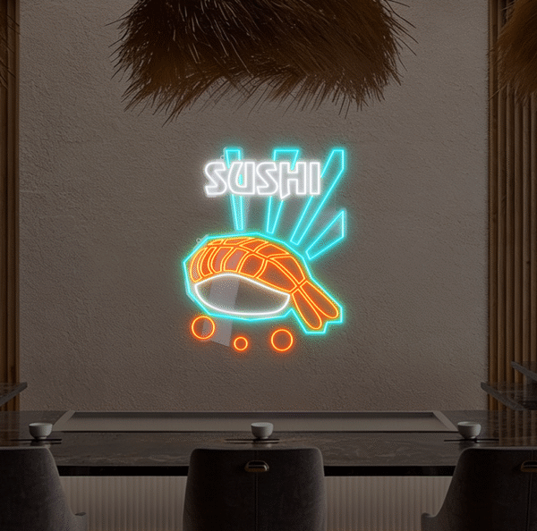 Napis LED SUSHI Krewetka