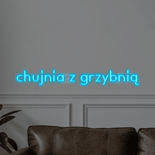 Napis LED CH*JNIA Z GRZYBNIĄ