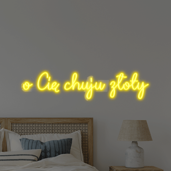 Napis LED O CIĘ CH*JU ZŁOTY