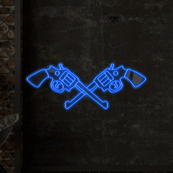 Neon LED Peaky Blinders Rewolwery