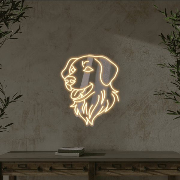 Neon LED Golden Retriever