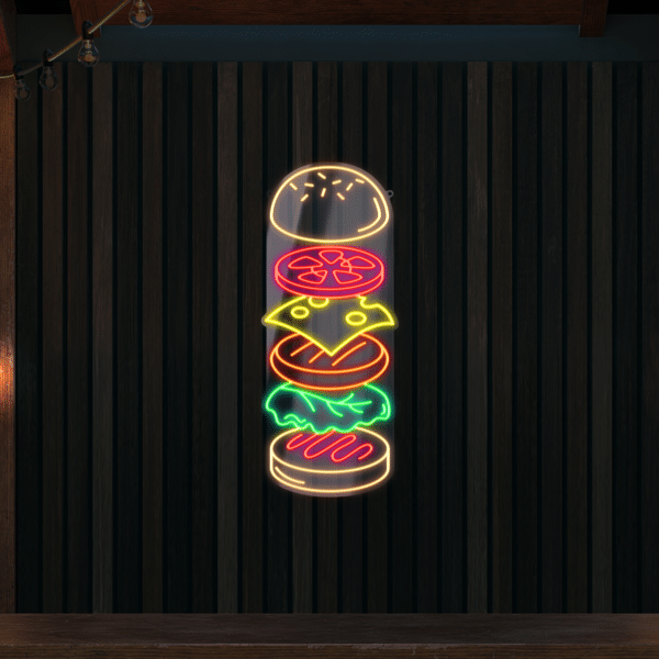 Neon LED Burger v2