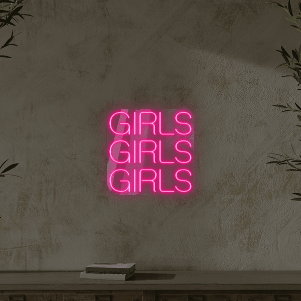 Napis LED GIRLS GIRLS GIRLS