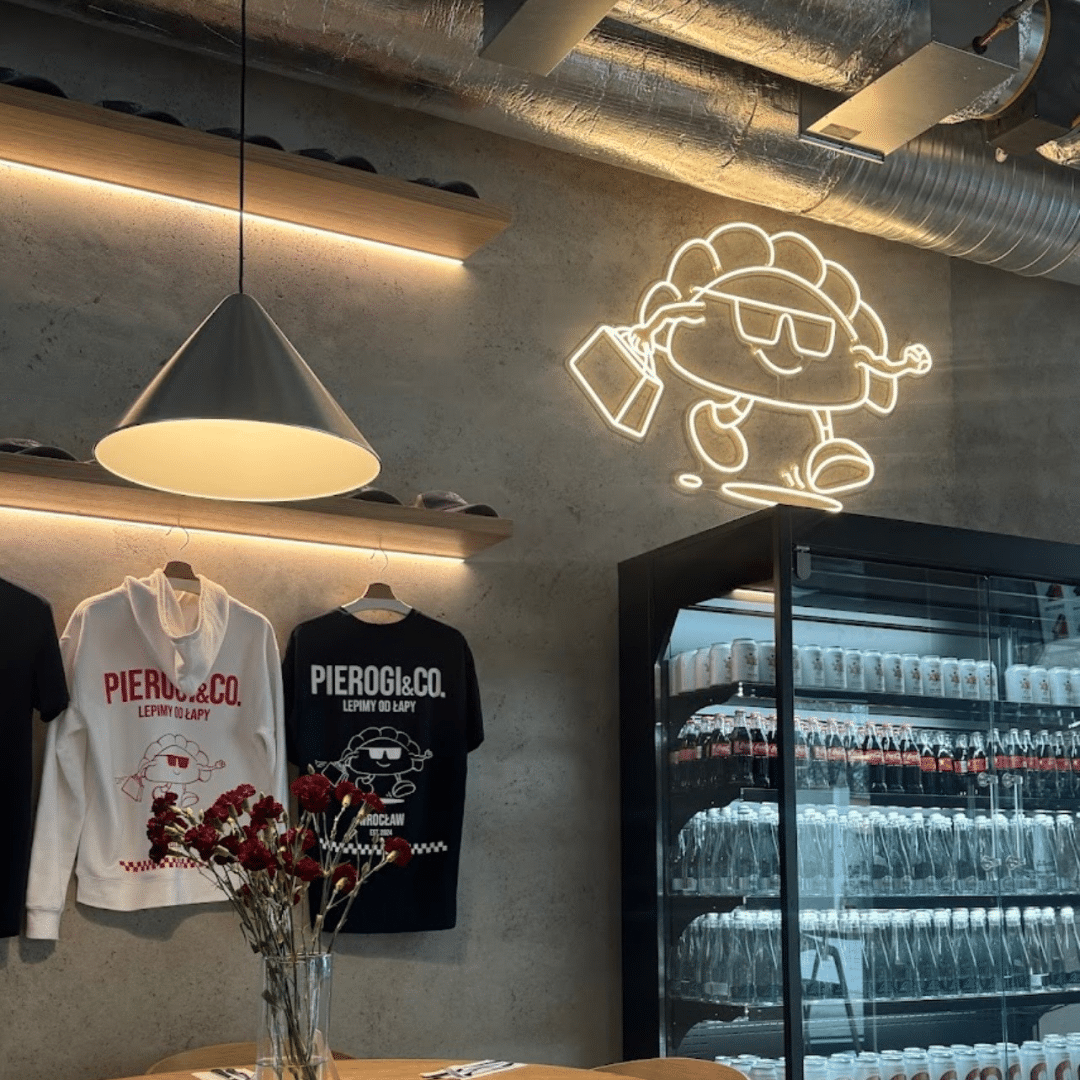 Neon LED w pomieszczeniu