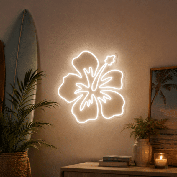 Neon LED Hibiskus