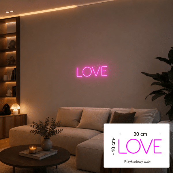 Neon do pokoju na zamówienie – Twój napis lub grafika do 30x10 cm